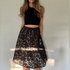 Anthropologie A’reve Black Lace Midi Skirt - Chic & Classy Size S